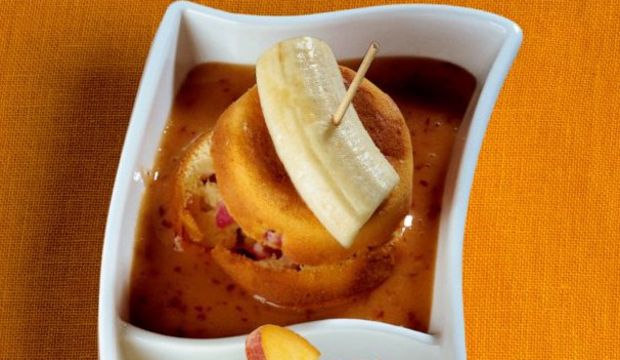 Muzlu şeftalili muffin