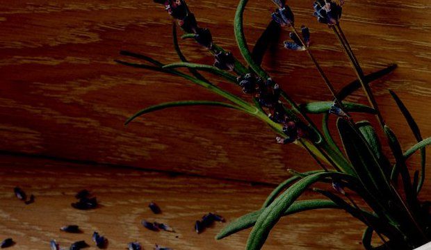 Lavanta aromalı krema ve şuruplu şeftaliler