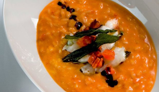 Domatesli kerevitli risotto