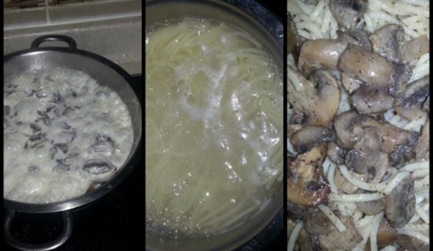 Kremalı mantarlı makarna