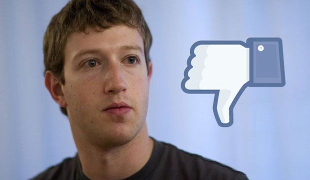 Facebook beğenmedim butonu