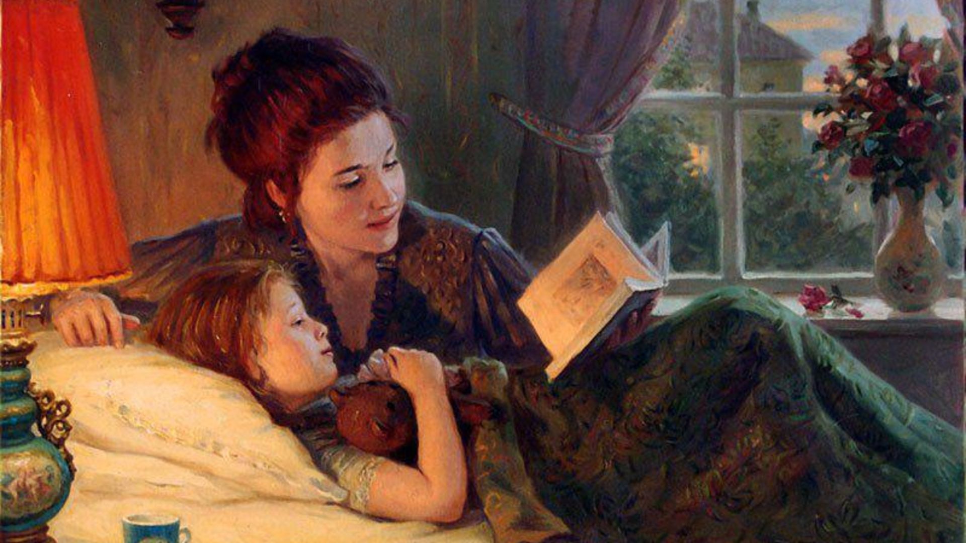 Мама читает детям картинки. Дети с книгой в живописи. Картина книга для детей. Мама рассказывает сказку. Мама читает книгу ребенку рисунок.