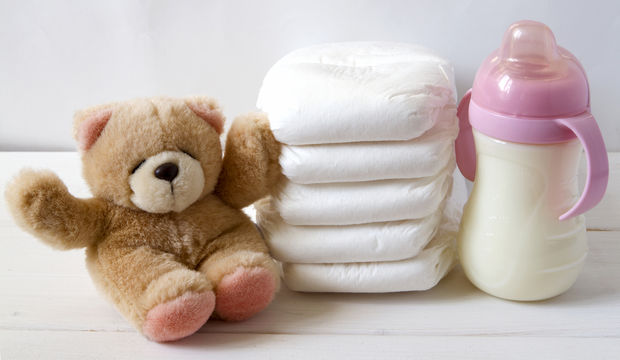 Bebek bezindeki beden boyutunun yanındaki + işareti