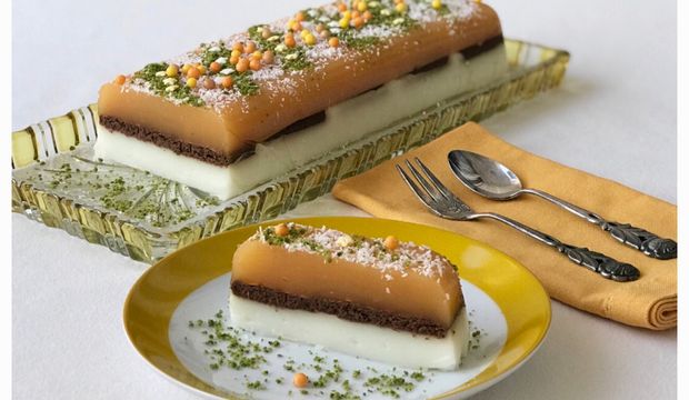 Portakal pelteli bisküvili muhallebili pasta