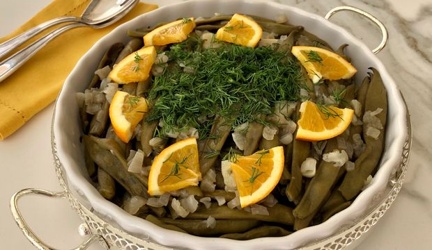 Portakallı zeytinyağlı bakla