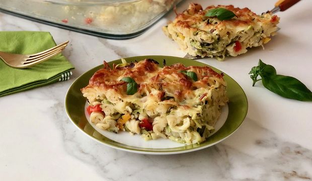 Fırında sakız kabaklı makarna