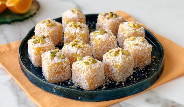 Portakallı fıstıklı lokum