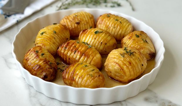 Fırında tereyağlı çıtır patates