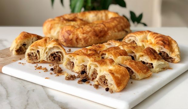 Hazır yufkalı kıymalı Sarıyer böreği