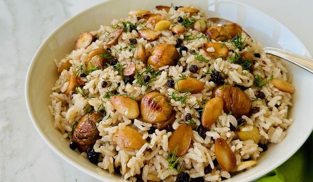 Kestaneli bademli pirinç pilavı